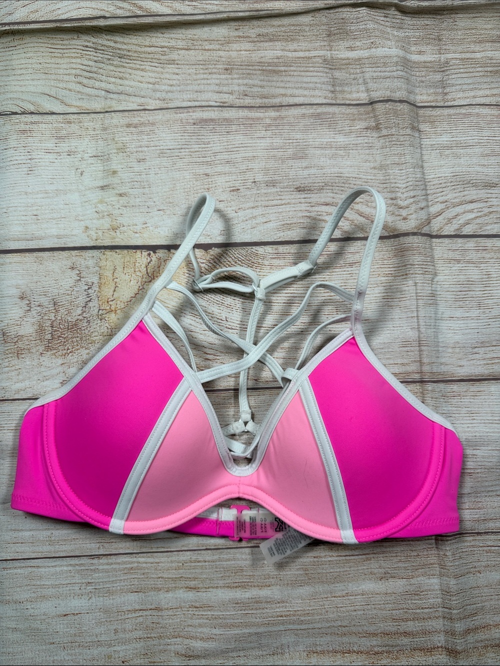 VS PINk Strappy Pink Light Push-Up Bikini Top